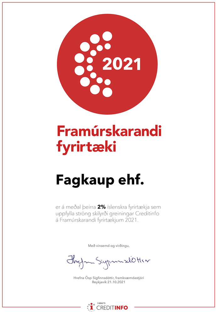 Fagkaup framúrskarandi fyrirtæki 2021